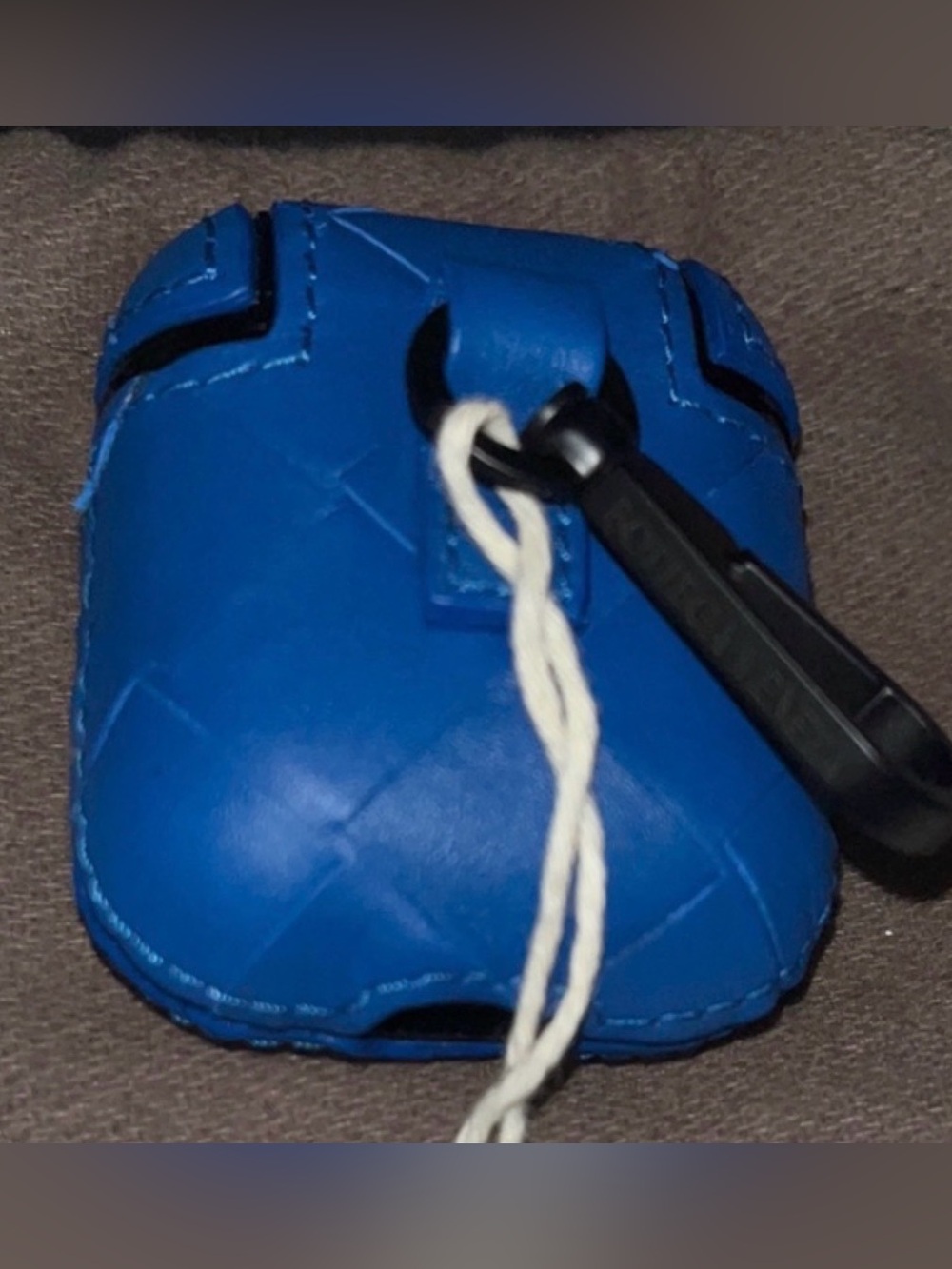 Bottega Veneta Blue Intricate Leather AirPod Case with Authentic cards Dusty EC - Picture 5 of 5